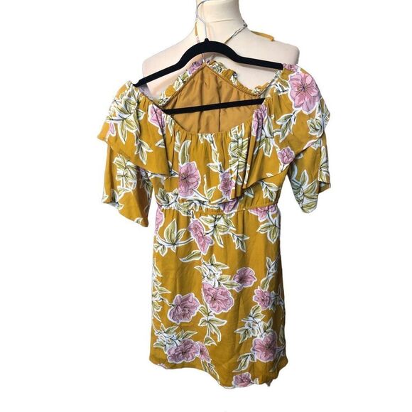 Fonda Ruffle Detail Cupcakes and Cashmere Floral Print Dress, Yellow/Gold, XS - Picture 16 of 16